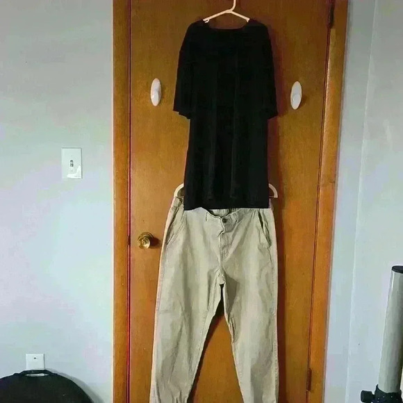 Men's size L Amazon essentials brand kaki " jogger style pant. & " rash guard ". - Picture 1 of 7